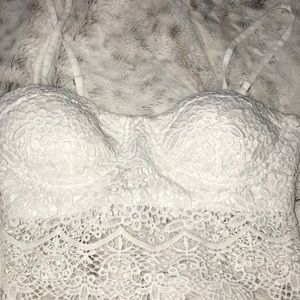 White Lace Crop Top
